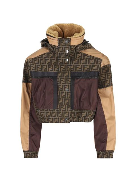 FENDI monogram-pattern hooded ski jacket - Brown - zdjęcie produktu nr 1