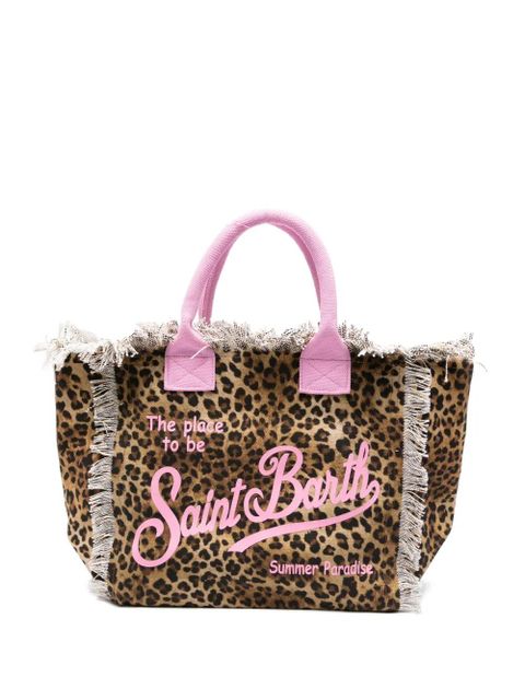 MC2 Saint Barth fringed leopard-pattern tote bag - Brown - zdjęcie produktu nr 1