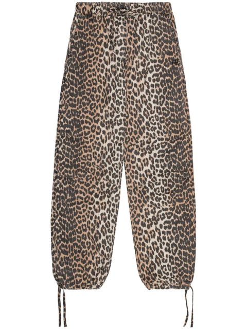 GANNI leopard-print drawstring trousers - Black - zdjęcie produktu nr 1