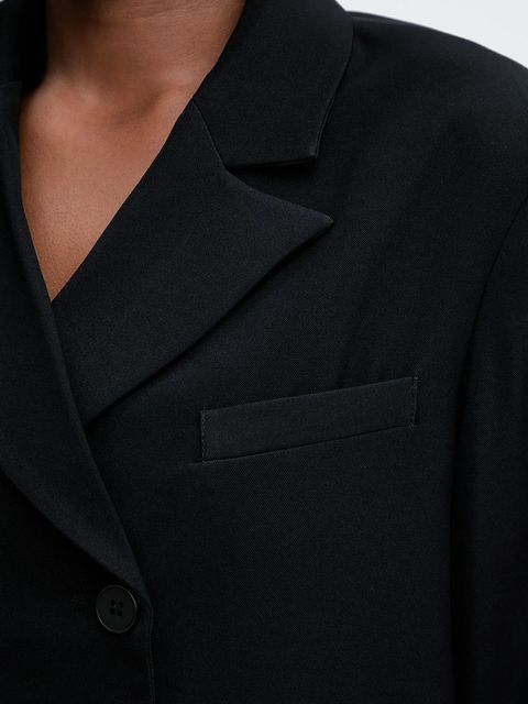 Fracomina marynarka kolor czarny dwurzędowa gładka FJ25WJ1001W42901