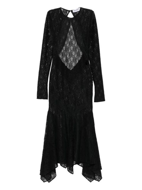 The Attico lace asymmetric-hem midi dress - Black - zdjęcie produktu nr 1