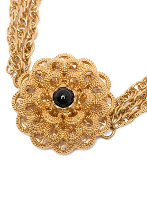 Chloé Karl flower-pendant chain necklace - Gold