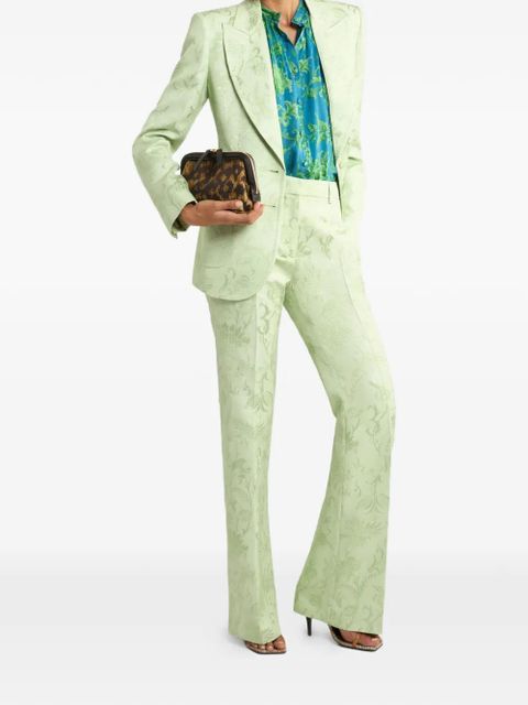 ETRO floral-motif jacquard trousers - Green - zdjęcie produktu nr 2