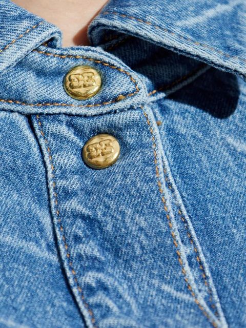 GANNI acid-wash denim shirt - Blue