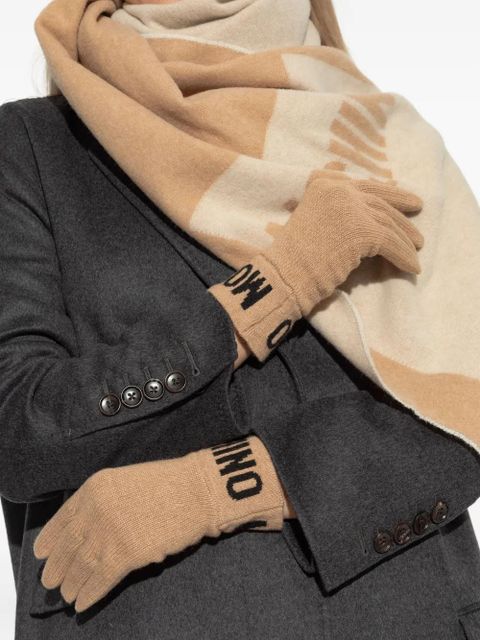 Moschino logo-detail gloves - Neutrals