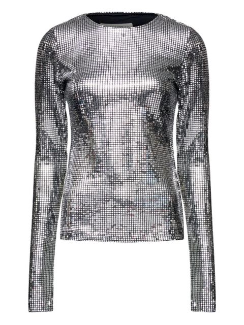 MM6 Maison Margiela metallic long-sleeve T-shirt - Silver - zdjęcie produktu nr 1