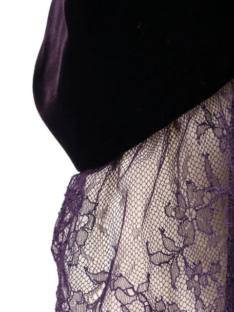 Alexander McQueen lace-ruffled maxi dress - Purple - zdjęcie produktu nr 2