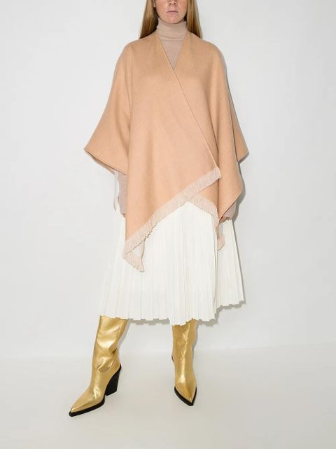 FENDI fringed logo poncho - Neutrals - zdjęcie produktu nr 2