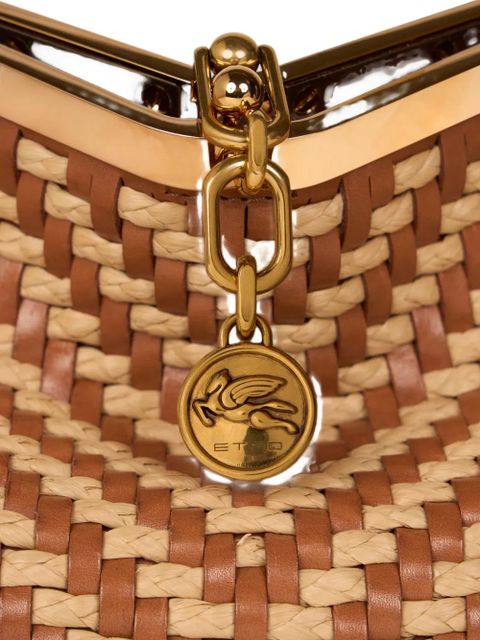 ETRO medium Vela woven-leather shoulder bag - Neutrals