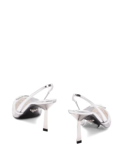 Prada Pointed Slingback Pumps - Silver