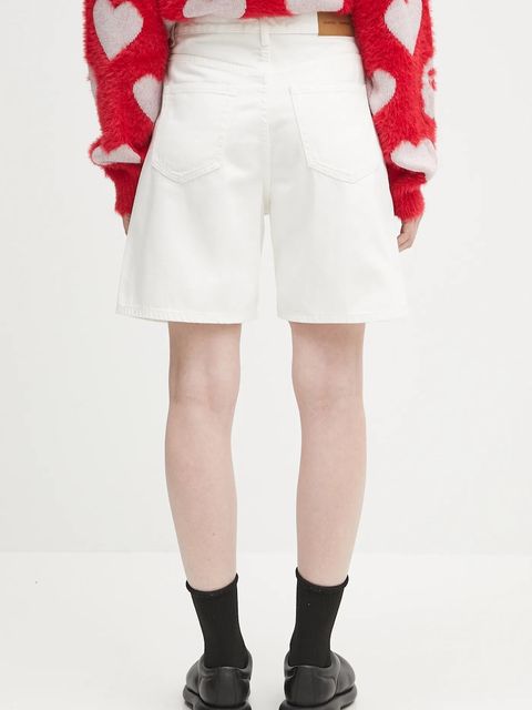 Samsoe Samsoe szorty jeansowe SASHELLY damskie kolor biały gładkie high waist F25200013
