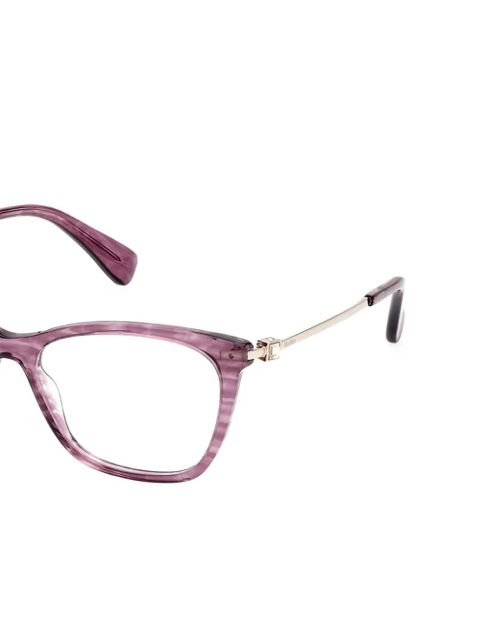 Max Mara Eyewear horn-embellished cat-eye glasses - 083 Violet / Horn / Shiny Pale Gold - zdjęcie produktu nr 2