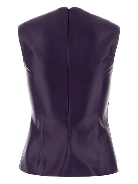 Miu Miu cut-out detailing leather top - Purple - zdjęcie produktu nr 2