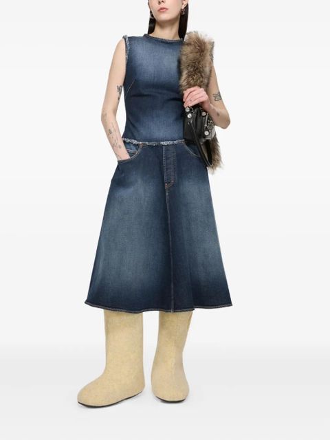 Acne Studios frayed denim dress - Blue
