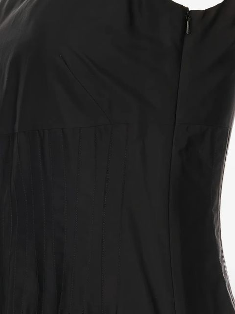 Max Mara square-neck pleated midi dress - Black