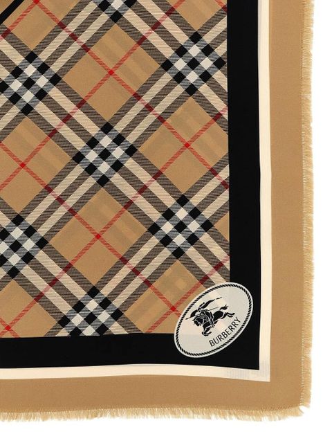 Burberry check-pattern fringed scarf - Brown - zdjęcie produktu nr 2