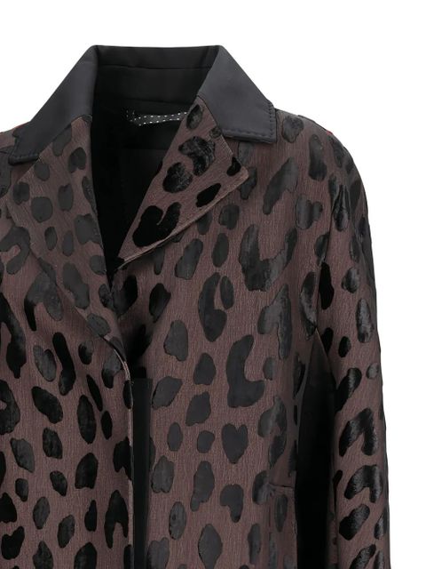 Max Mara animal-print long-sleeves coat - Brown