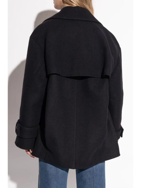 Victoria Beckham wool double breasted coat - Black