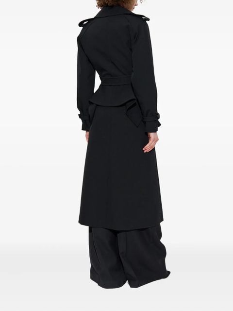 Max Mara Flavio belted peplum trench coat - Black