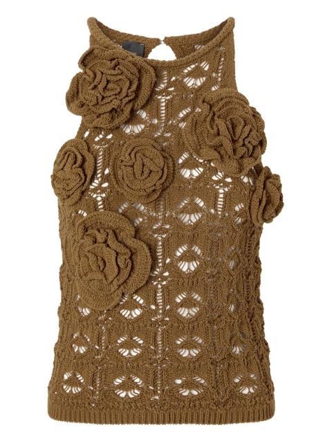 PINKO floral crochet top - Brown - zdjęcie produktu nr 1