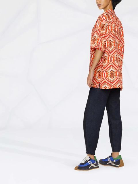 ETRO motif-print cotton shirt - Orange