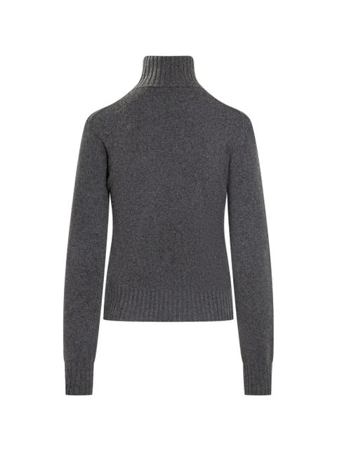 AMI Paris heart-embroidered turtleneck sweater - Grey