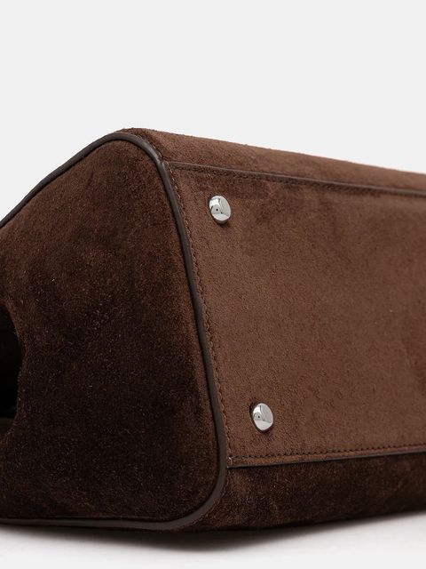 Tory Burch torebka zamszowa Eleanor kolor brązowy 174278.203