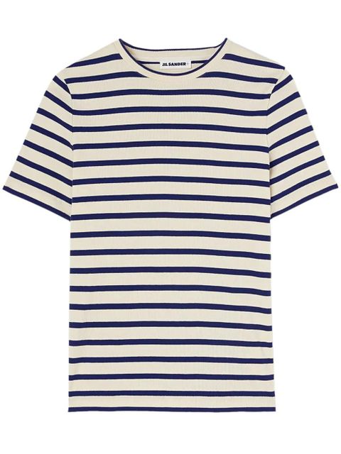 Jil Sander striped cotton T-shirt - White - zdjęcie produktu nr 1