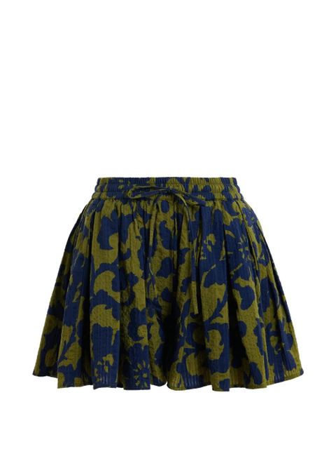 Essentiel Antwerp floral-print flared shorts - Green - zdjęcie produktu nr 1