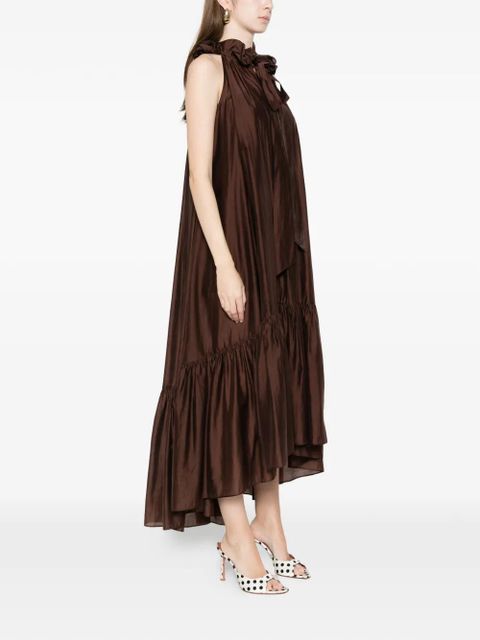 TWINSET ruffled sleeveless dress - Brown