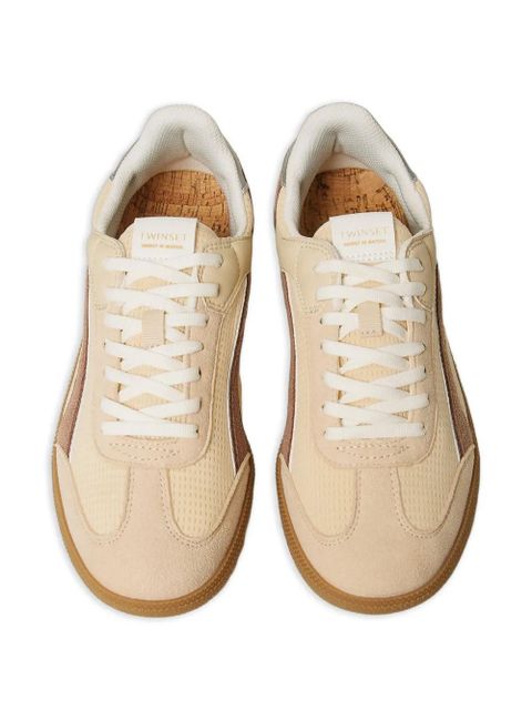 TWINSET lace-up panelled sneakers - Neutrals