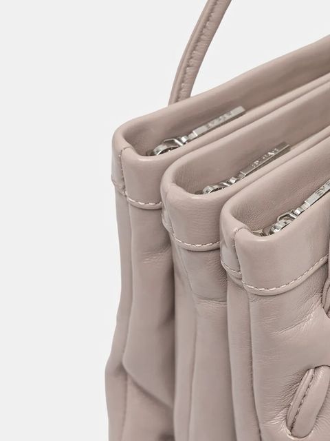 By Far torebka skórzana kolor beżowy MWBSB057LL032GY024PL