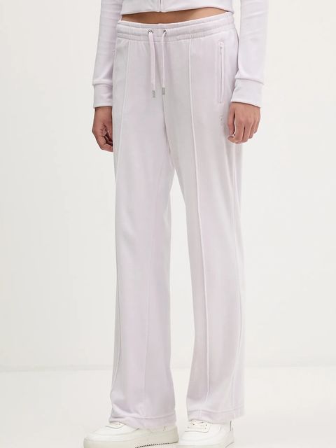 Juicy Couture spodnie dresowe welurowe kolor fioletowy z aplikacją JCWBJ225307 - zdjęcie produktu nr 1