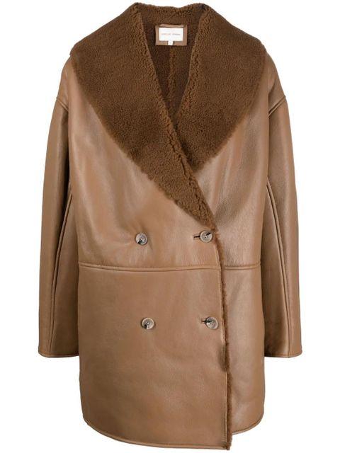 LouLou de Saison Namo double-breasted shearling-lined coat - Brown - zdjęcie produktu nr 1