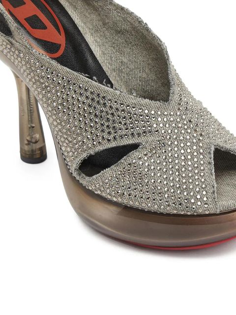 Diesel D-Lake strass-embellished sandals - Grey - zdjęcie produktu nr 2