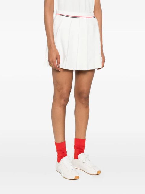 Miu Miu cotton-blend pleated skirt - White