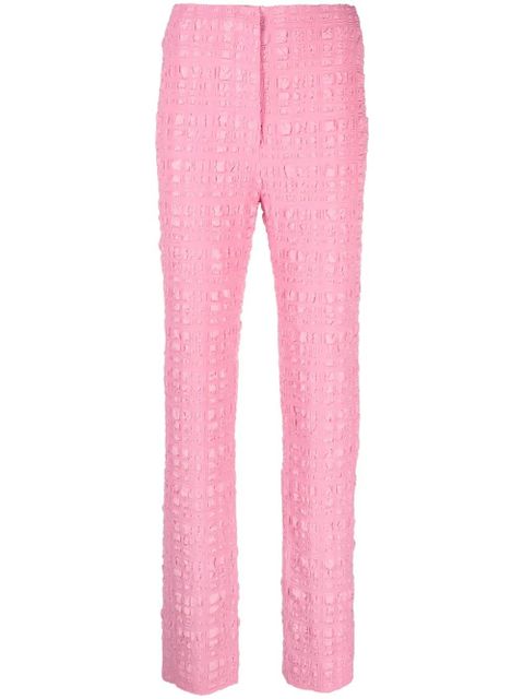 Nanushka Juna seersucker slim-fit trousers - Pink - zdjęcie produktu nr 1