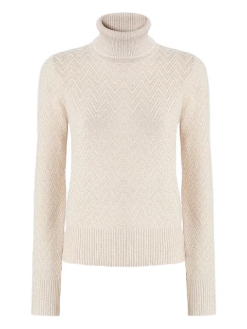 Missoni chevron-pattern turtleneck sweater - Neutrals - zdjęcie produktu nr 1