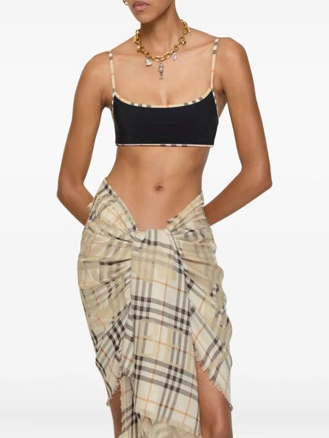 Burberry Check-trim bikini top - Black