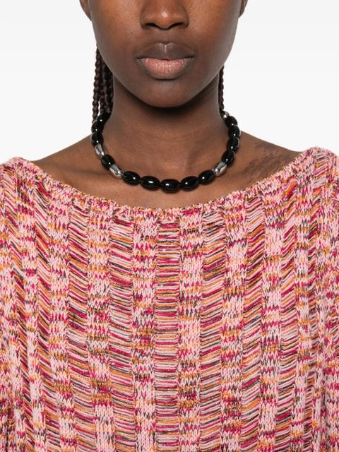 Missoni long-sleeve knitted mini dress - Pink