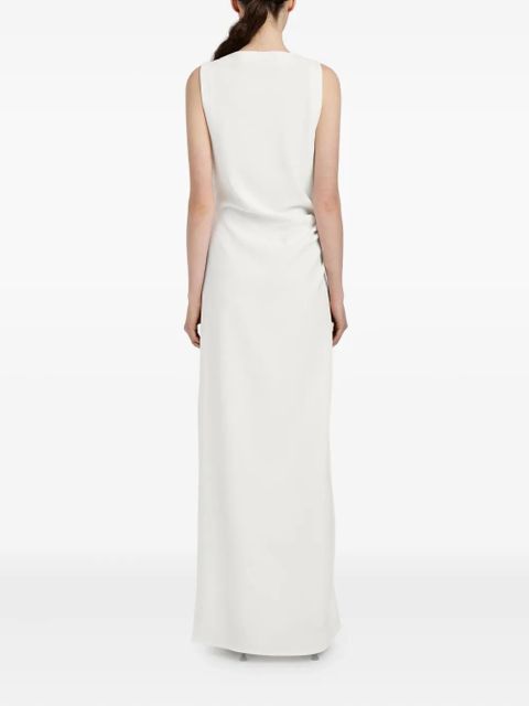 Proenza Schouler rose-embellished draped maxi evening dress - White