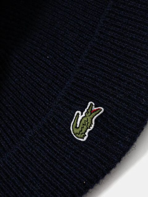 Lacoste czapka i szalik wełniany kolor granatowy RB5385