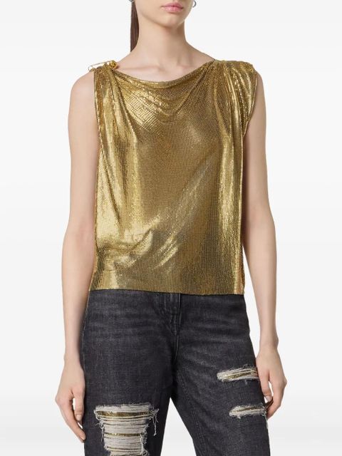 Versace safety pin mesh top - Gold