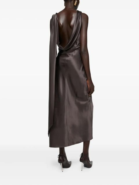 Acne Studios cowl-neck midi dress - Brown