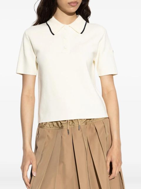 Moncler contrast stripe polo shirt - Neutrals