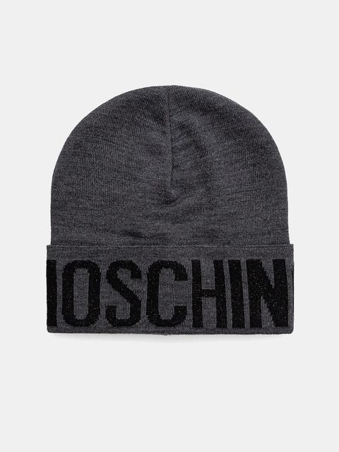 Moschino czapka z wełną kolor szary M3349 65457 - zdjęcie produktu nr 1