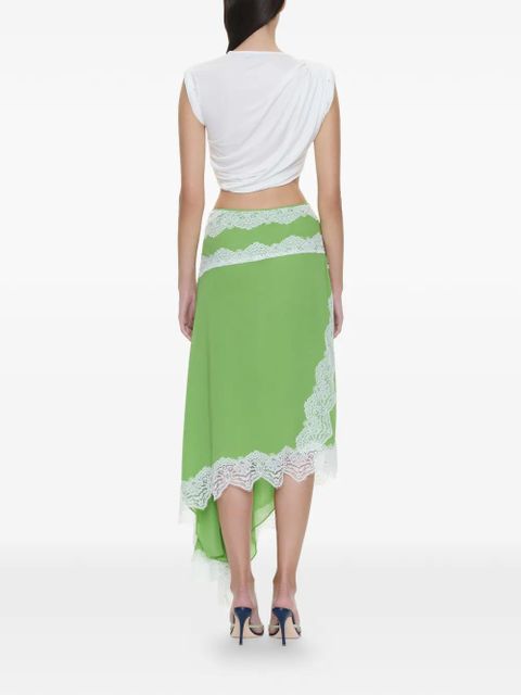 Christopher Esber Verve lace-detail asymmetric skirt - Green