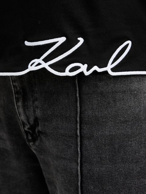 Karl Lagerfeld t-shirt bawełniany damski kolor czarny B1W17031