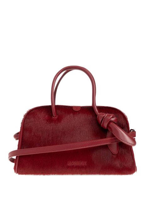 Jacquemus Small Turismo knot fur tote bag - Red - zdjęcie produktu nr 1