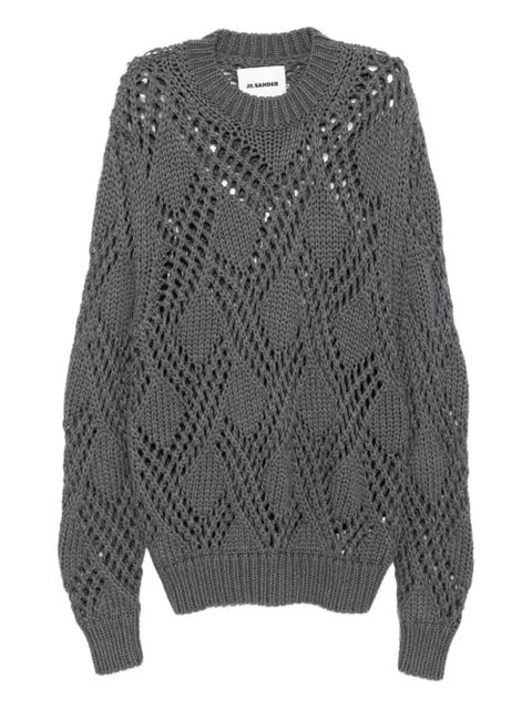 Jil Sander lace-trimmed wool jumper - Grey - zdjęcie produktu nr 1